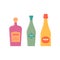 Bottle of liquor, vermouth, champagne great design for any purposes. Flat style. Color form. Party drink concept. Simple image