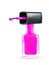 Bottle of magenta nail polish