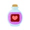 Bottle of magic pink love elixir potion