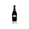 Bottle martini silhouette. Italian alcohol drink drawing. Black white. Decoration element. Bar menu design. Symbol, logo. Isolated