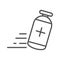 Bottle medicine pharmacy shipping related delivery line style icon