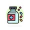 Bottle, Medicine, Tablet Abstract Circle Background Flat color Icon