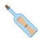 Bottle message flat illustration