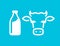 Bottle of milk and cow`s head icons