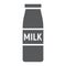 Bottle of milk glyph icon, drink and food