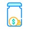 Bottle with money color icon vector illustration