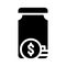 Bottle with money glyph icon vector illustration