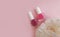 Bottle nail polish flower peony holiday cosmetic blooming, bridal, minimalist blossom