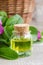 Bottle of natural cosmetic (massage) oil