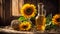 Bottle oil sunflower flower golden fat nutrient food seeds natural product glass organic