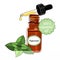 Bottle of Peppermint essential oil with dropper.