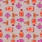 Bottle of perfume, scent fragrance. Seamless pattern on a gray background.