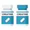 Bottle of pills, creatine is a very popular sports supplement used to increase muscle mass