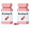 Bottle of pills, Enalapril is a medication used to treat high blood pressure, diabetic kidney disease, and heart failure.