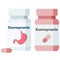 Bottle of pills, esomeprazole is a proton-pump inhibitor which reduces stomach acid