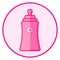 Bottle. Pink baby icon on a white background