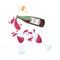 The bottle of red wine with two glasses and wine plug vector hand drawn illustration. Red wine pouring into wine glasses