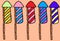 Bottle rocket fireworks retro style clip art