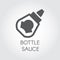 Bottle sauce glyph icon. Spices for cooking symbol. Food ingredient in tube - ketchup, mayonnaise, mustard contour label