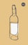 Bottle sketch icon. Silhouette of alcohol bottle.