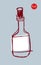 Bottle sketch icon. Silhouette of alcohol bottle.