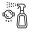 Bottle spray cleaner line icon, Cleaning tools concept, spray for grease sign on white background, detergent liquid soap