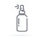 Bottle spray icon vector. Antiseptic with a cap cosmetic container. Healthcare and beauty concept line symbol.