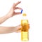 A bottle sunflower oil in hand