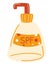 Bottle of suntan cream icon. Sunscreen cream in tube with a pump for skin protection and UVA UVB rays blocking. For branding,