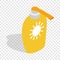 Bottle of suntan cream isometric icon