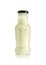 Bottle with tasty tartar sauce on white background