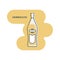 Bottle vermouth line art in flat style. Restaurant alcoholic illustration for celebration design. Design contour element. Beverage