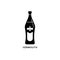 Bottle vermouth silhouette. Italian alcohol drink drawing. Black white. Decoration element. Bar menu design. Symbol, logo.