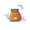 Bottle vitamin b Cartoon design concept listening music on headphone