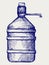 Bottle water. Doodle style
