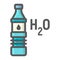 Bottle of water filled outline icon, fitness sport