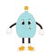 Bottle of water groovy character. Drink rubber hose animation style retro cartoon mascot. Beverage cute anthropomorphic. Drink