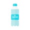 Bottle of water icon in flat style isolated on blue background. Vector illustration.