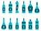 Bottle of water. Set of bottles of different shapes.