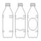 Bottle of Water sketch. Simple line drawing. Plastic waste, Fresh Soda or Drink Water, Bottle for liquid. Vector