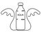 Bottle of Water with Splash, sketch. Continuous one simple line drawing. Plastic waste, Fresh Soda or Drink Water