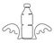 Bottle of Water with Splash, sketch. Continuous one simple line drawing. Plastic waste, Fresh Soda or Drink Water, Bottle for