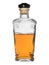 Bottle of whiskey closed cork isolated on white background