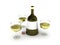Bottle of white wine and wineglasses