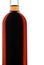 Bottle of wine, backlight, white background red wine, silhouette