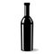 Bottle of wine. Black drawing