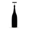 Bottle of wine with a corkscrew silhouette