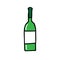 Bottle of wine doodle icon, vector illustration