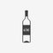 Bottle of wine monochrome icon. Vector illustration.