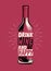 Bottle of wine. Retro poster for bar or restaurant vector illustration